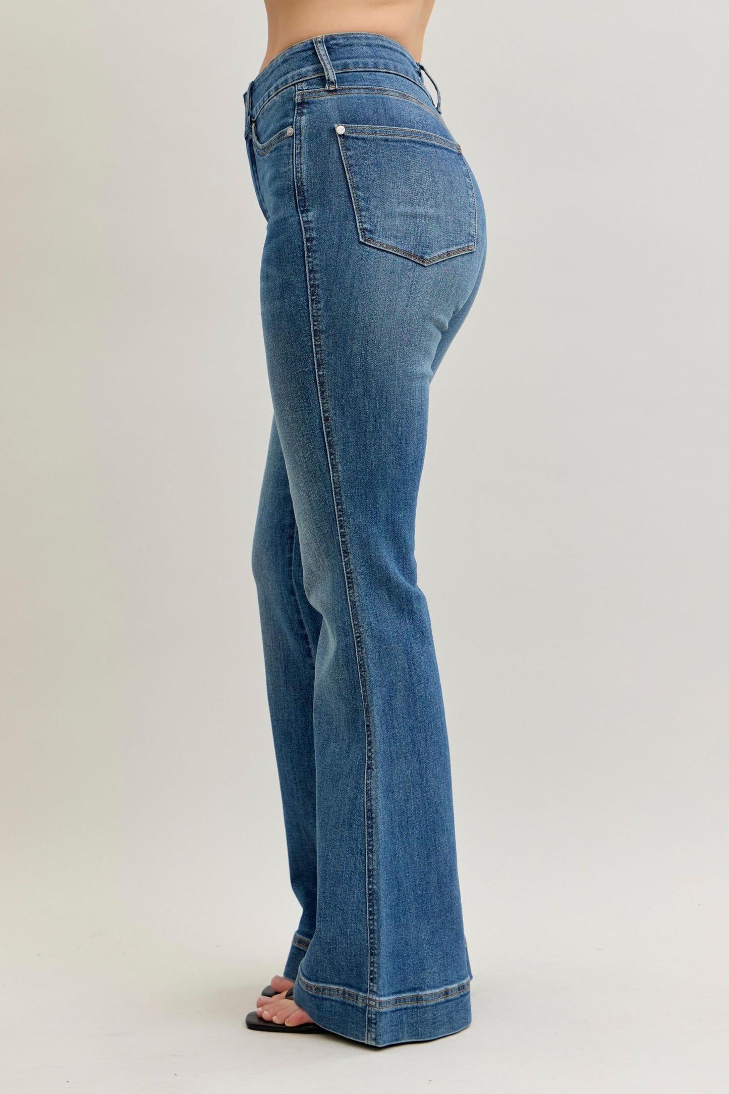 Judy Blue High Waist Tummy Control Double Button Flares
