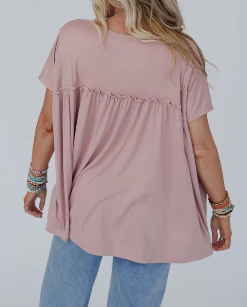 Frilled Short Sleeve Babydoll Top RGK RTS