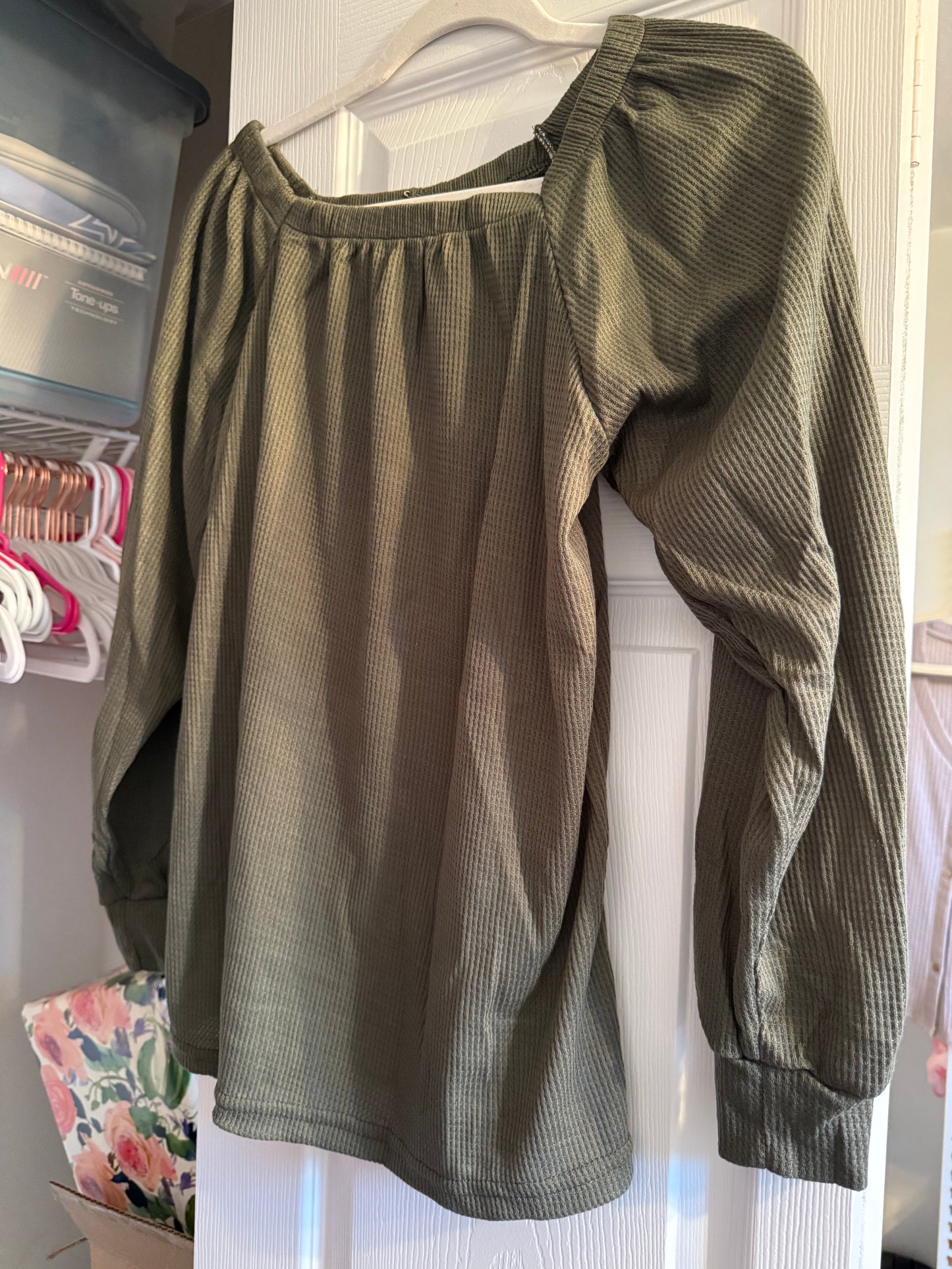 Square Neck Waffle Knit Tops - 3 Colors!