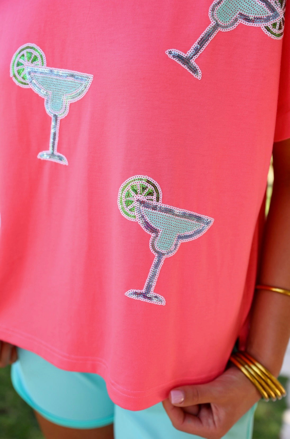 Margaritaville Sequin Patch Top RGK RTS