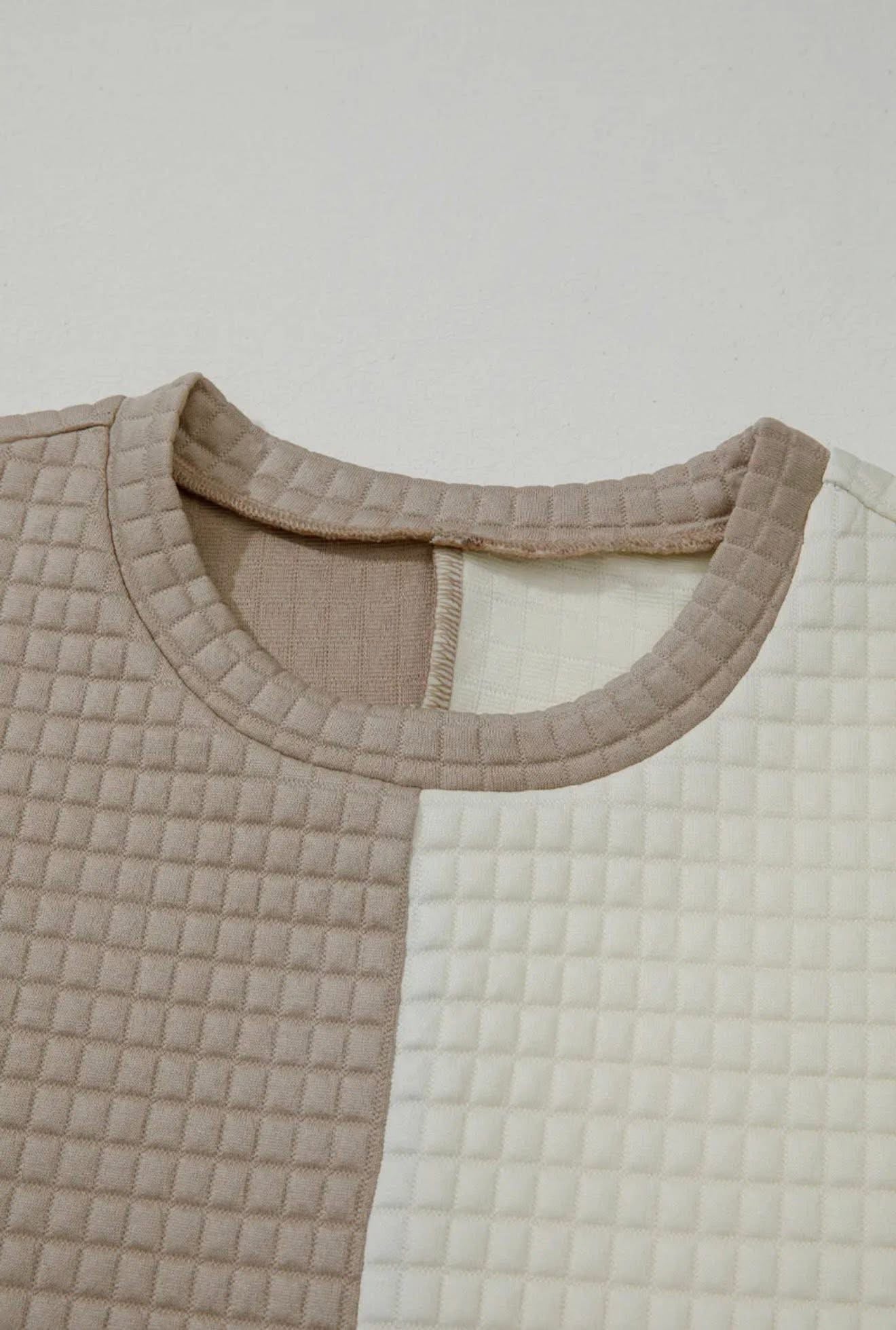 Colorblock Textured Long Sleeve Set