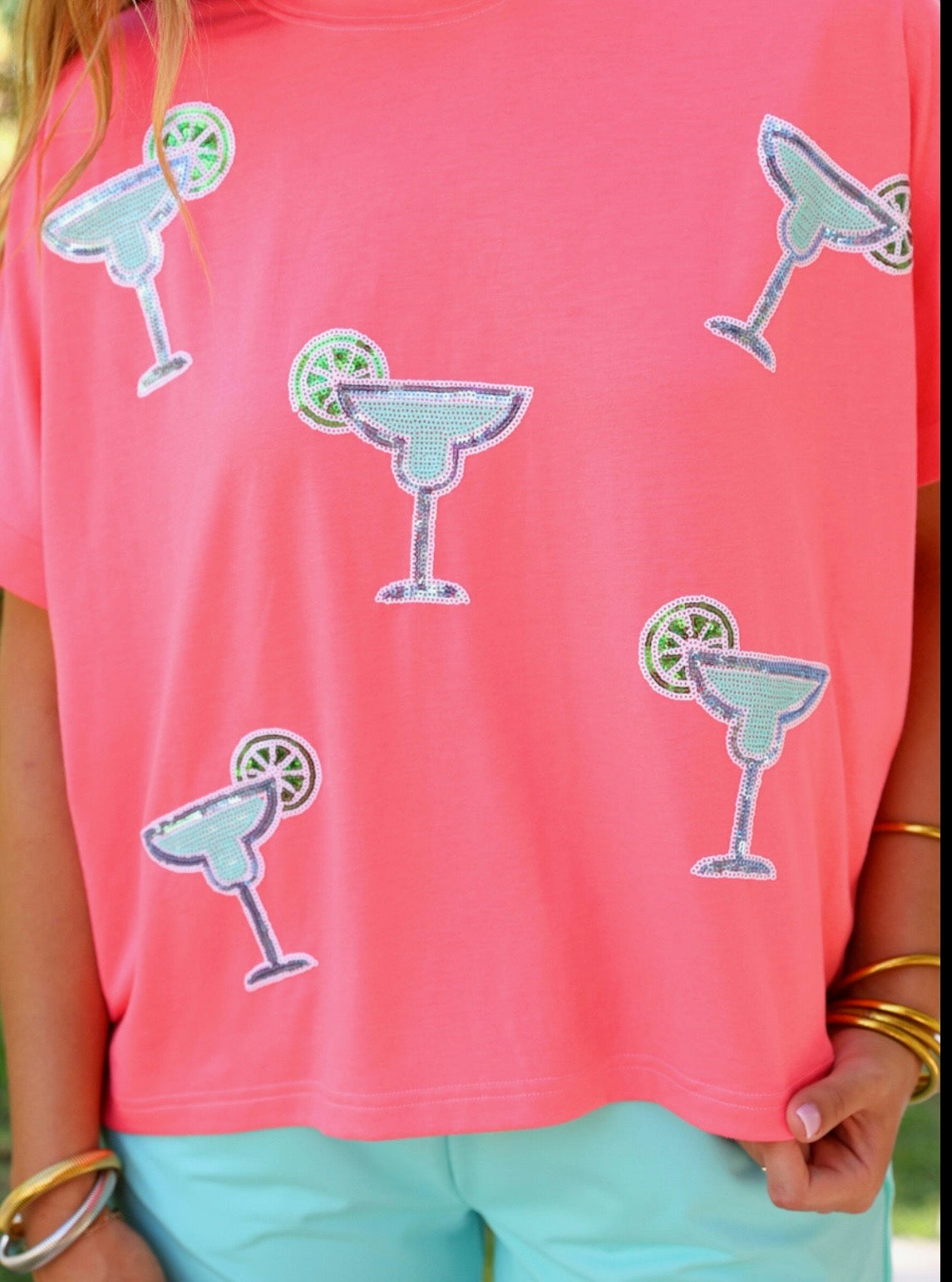 Margaritaville Sequin Patch Top RGK RTS
