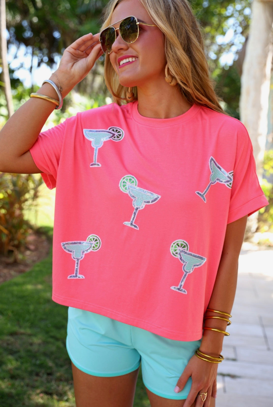 Margaritaville Sequin Patch Top RGK RTS