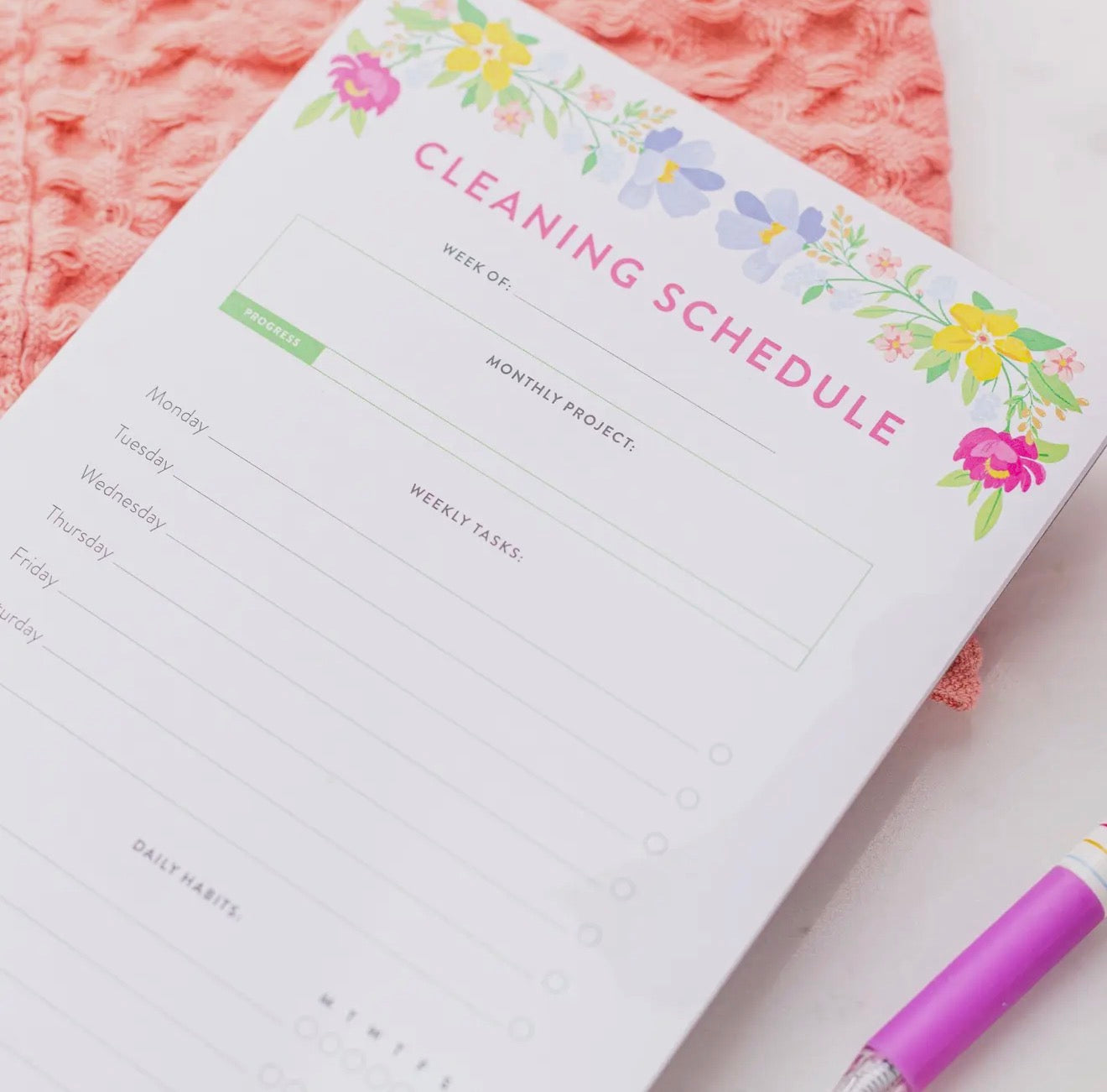 Cleaning Schedule Notepad