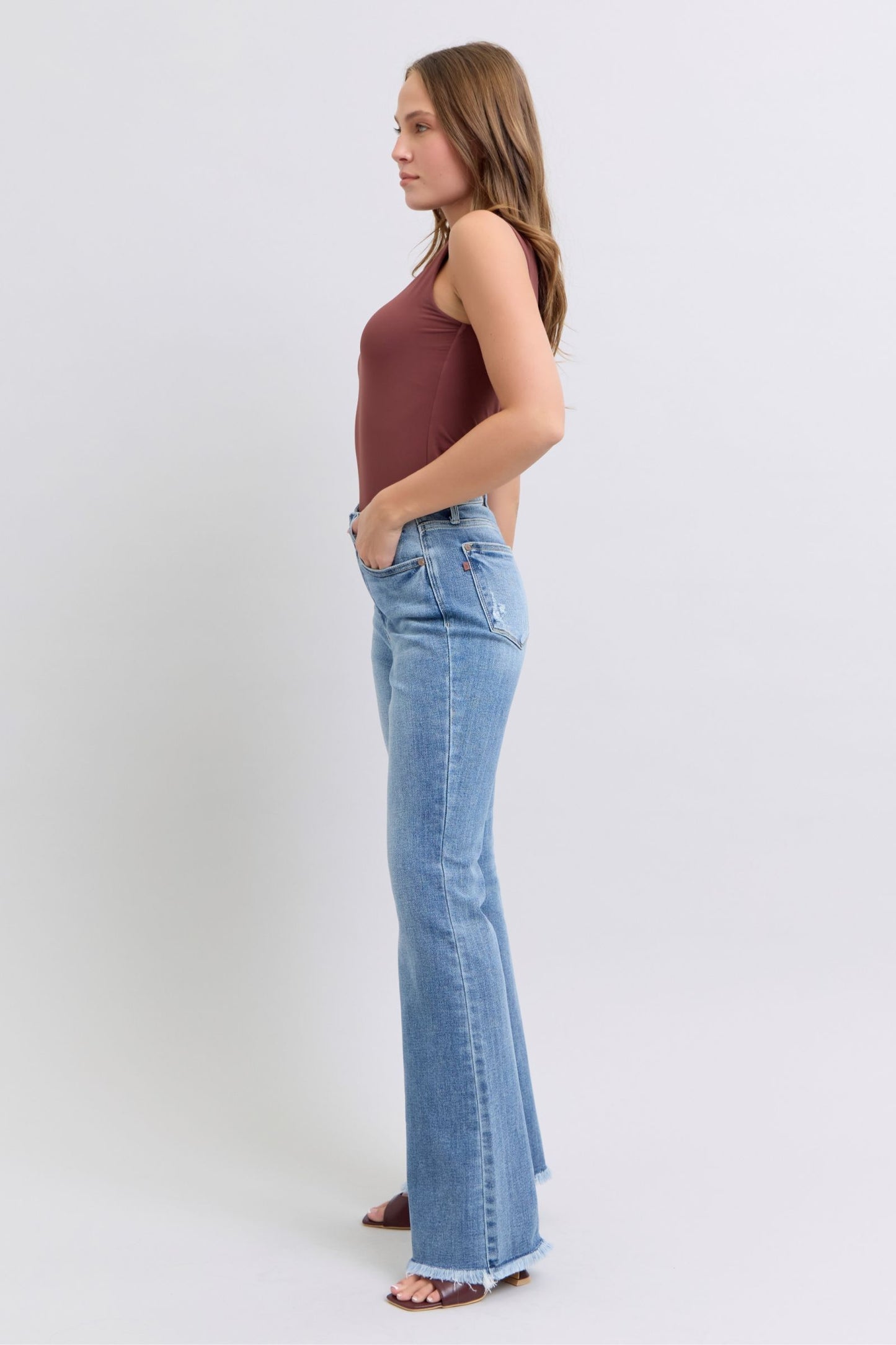 Judy Blue High Waist Bootcut w/Fray Hem