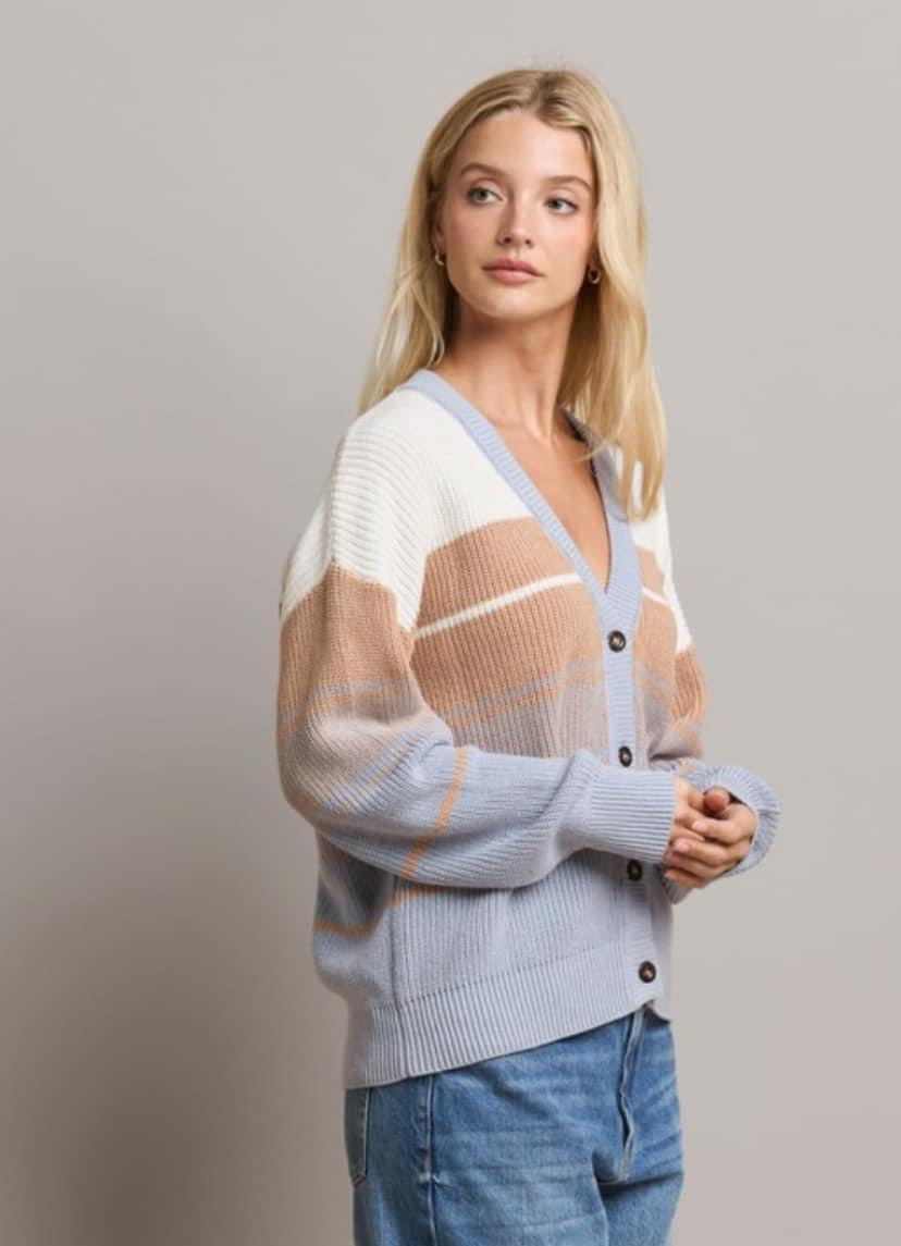 Ombre Blue Button Cardigan RGK RTS