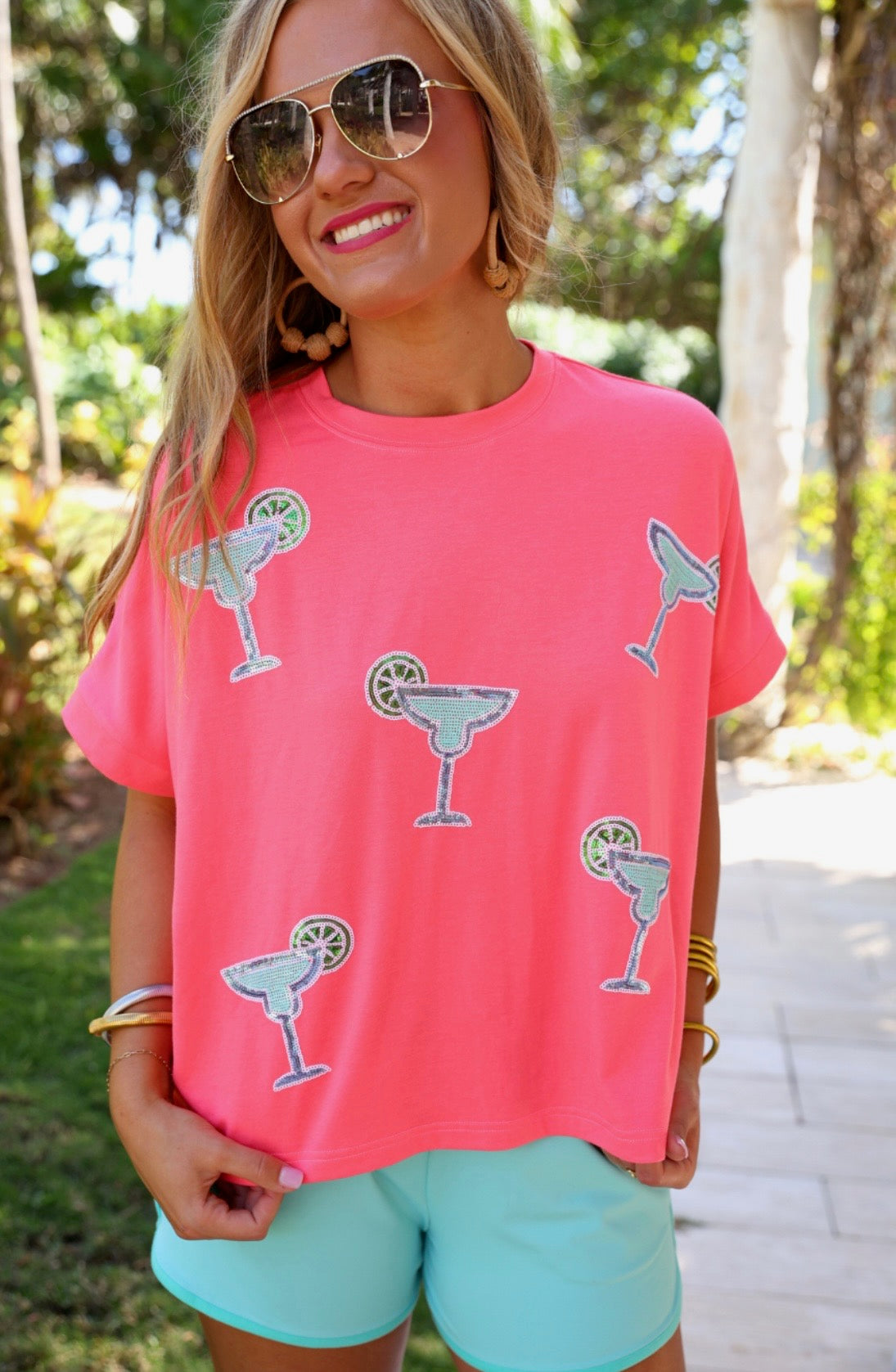 Margaritaville Sequin Patch Top RGK RTS