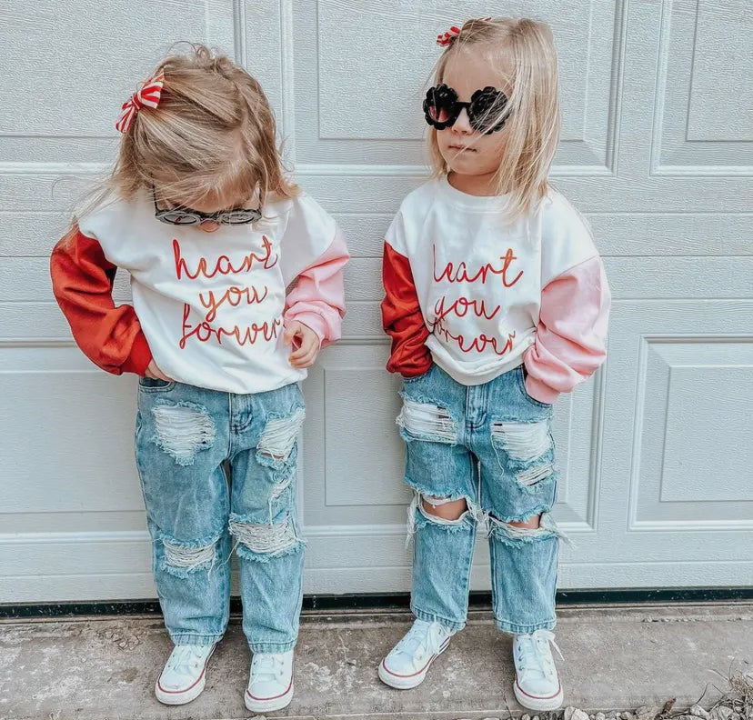 Valentine’s Colorblock Toddler Crewneck RGK RTS