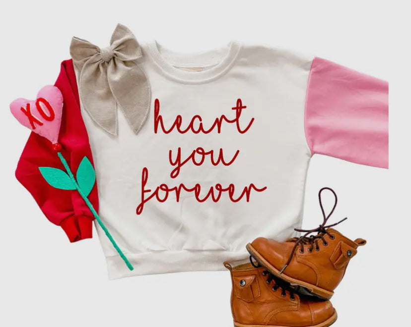 Valentine’s Colorblock Toddler Crewneck RGK RTS