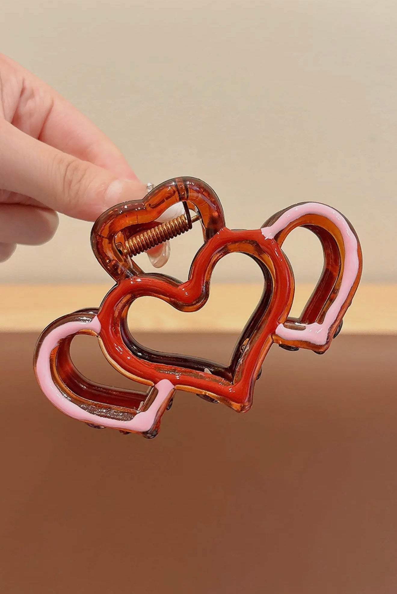 Heart Acrylic Hair Claw Clip