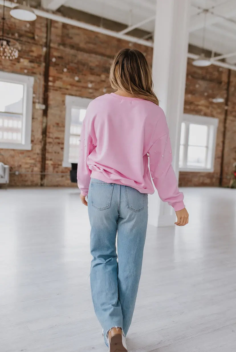 Leo Pearl Round Neck Sweatshirt