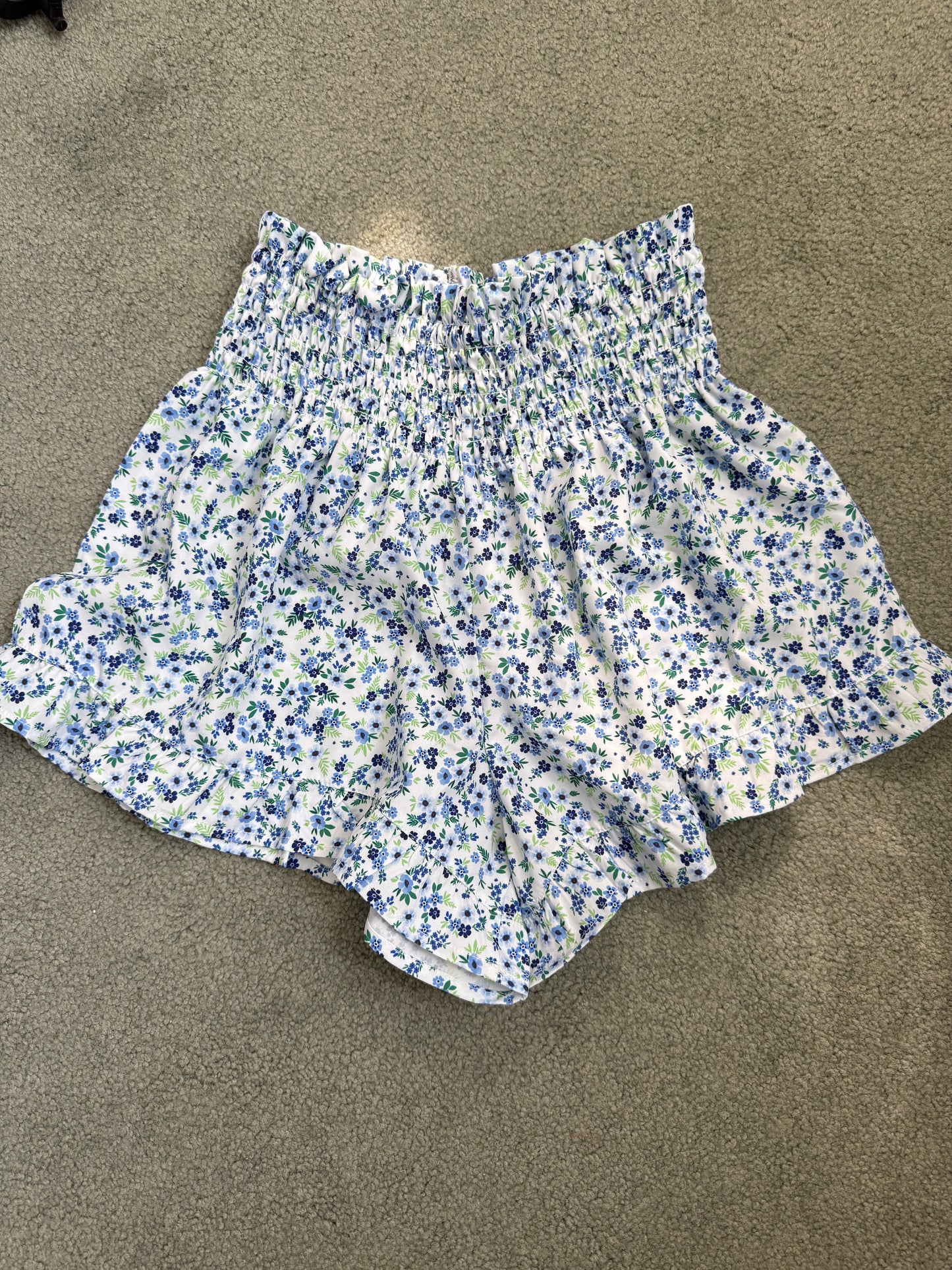 Sunny Strolls High Waisted Shorts Blue Floral RGK RTS