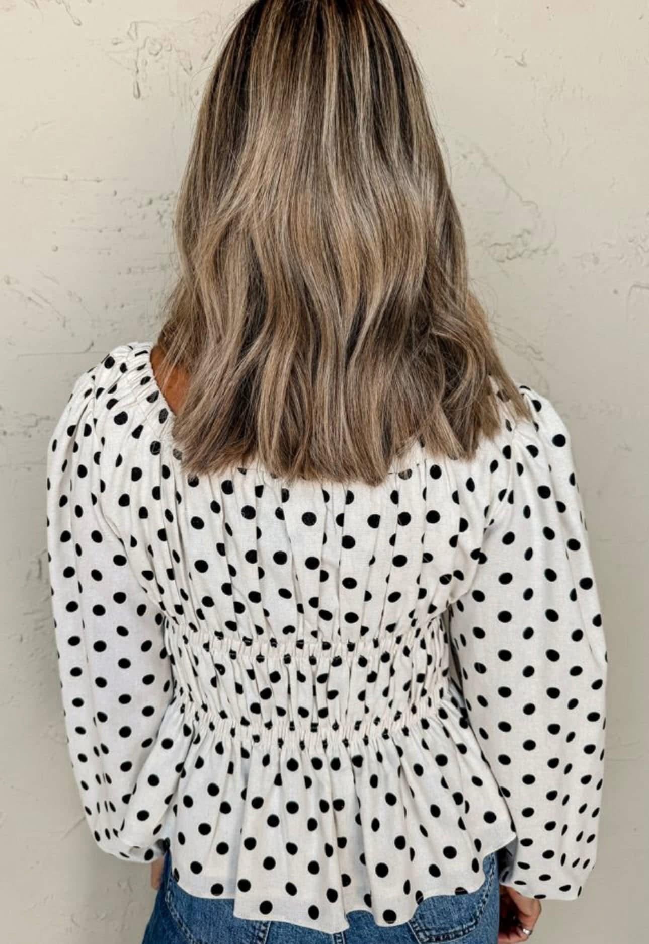 Polka Dot Smocked Blouse RGK RTS