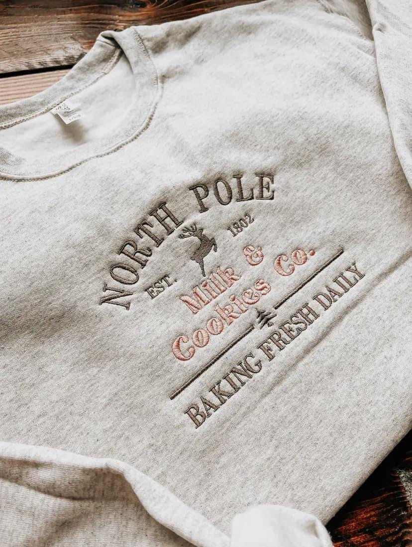 North Pole Cookies Embroidered Crew RGK RTS