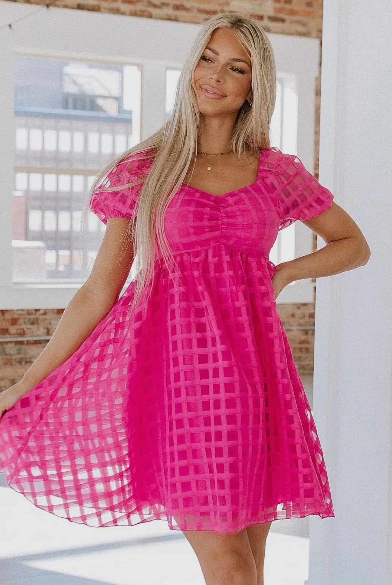 Teah Puff Sleeve Babydoll Dress RGK RTS