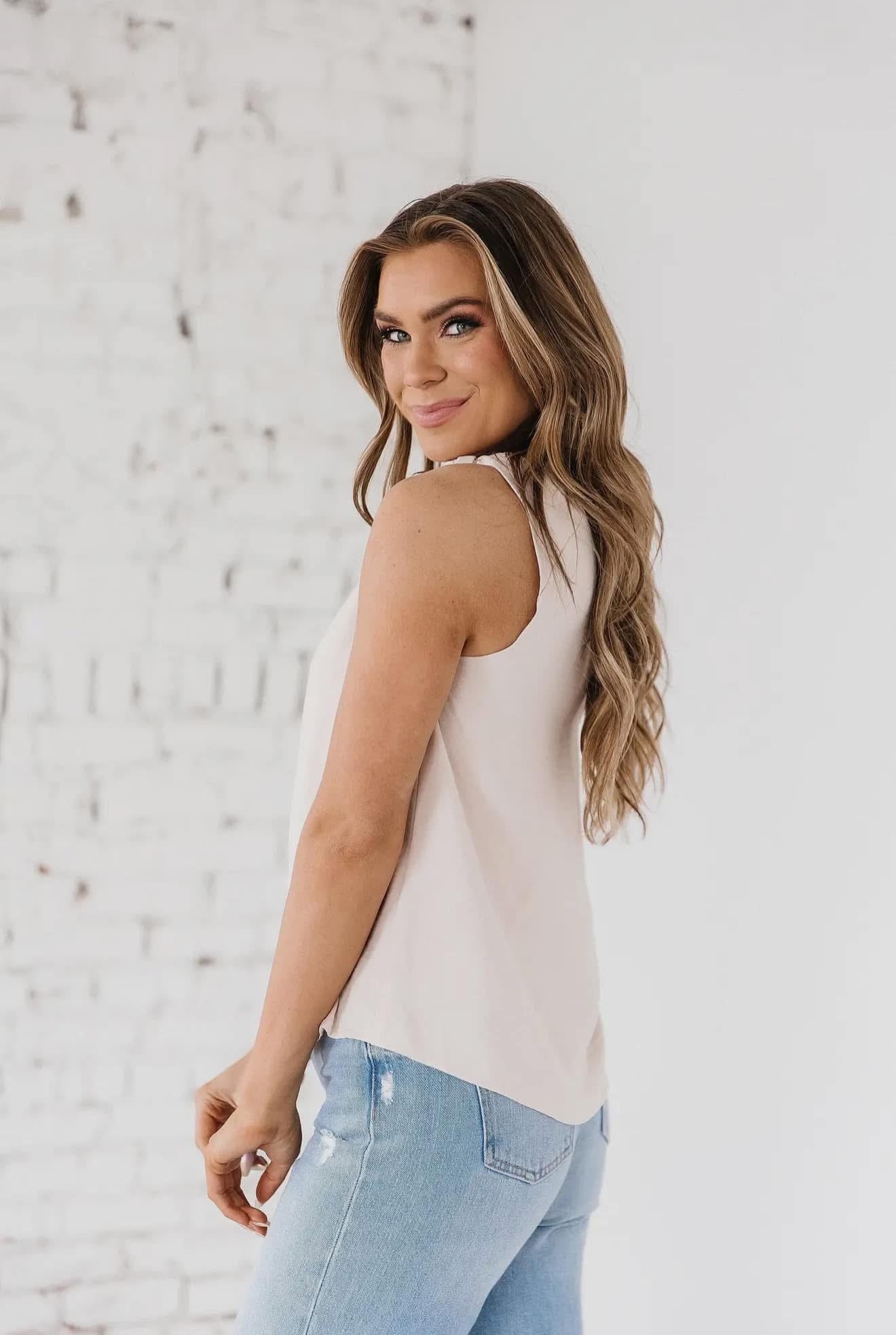 Raelynn V-Neck Knotted Tank Top RGK RTS