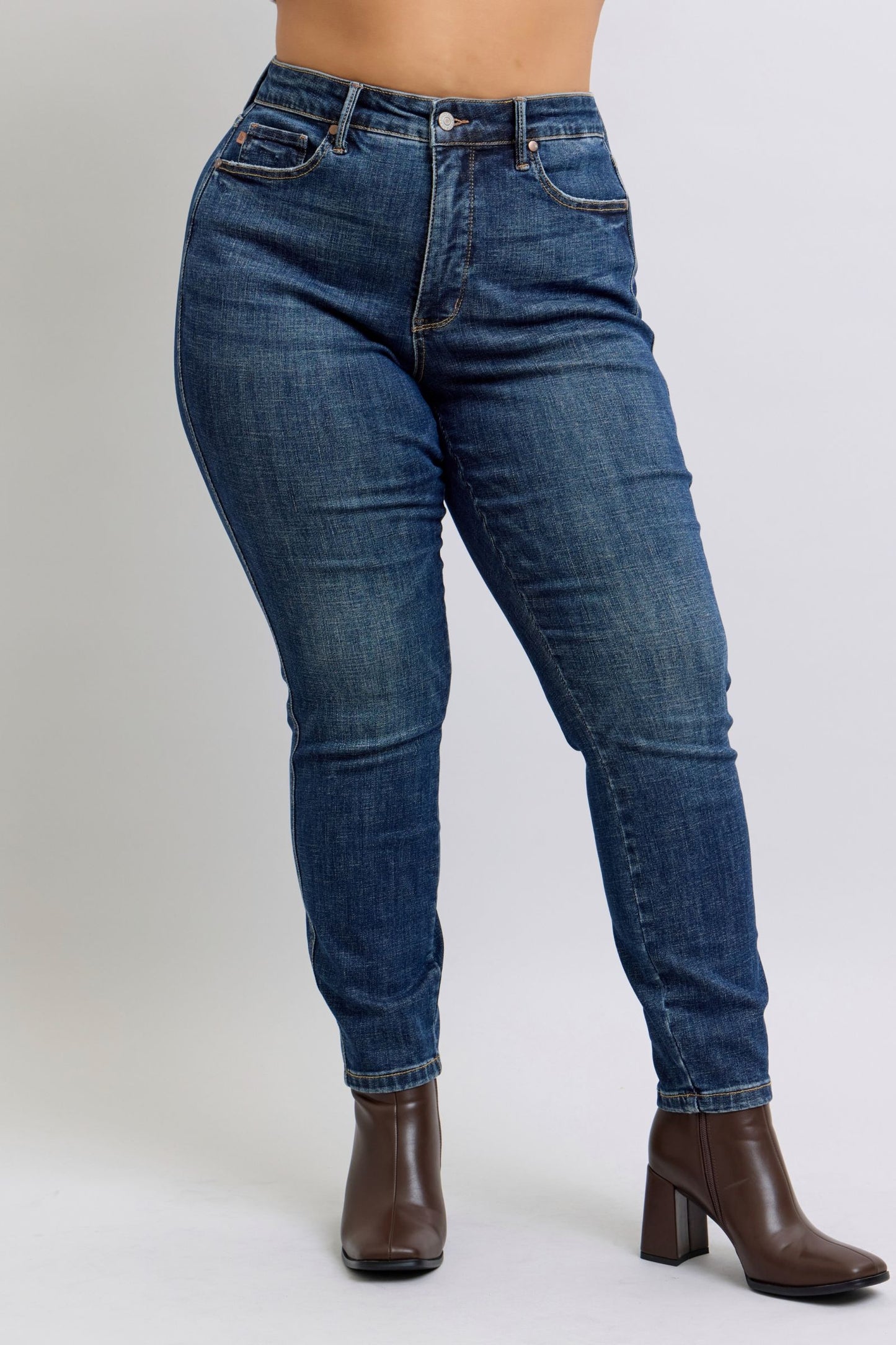 Judy Blue Mid-Rise Tummy Control Vintage Wash Skinny