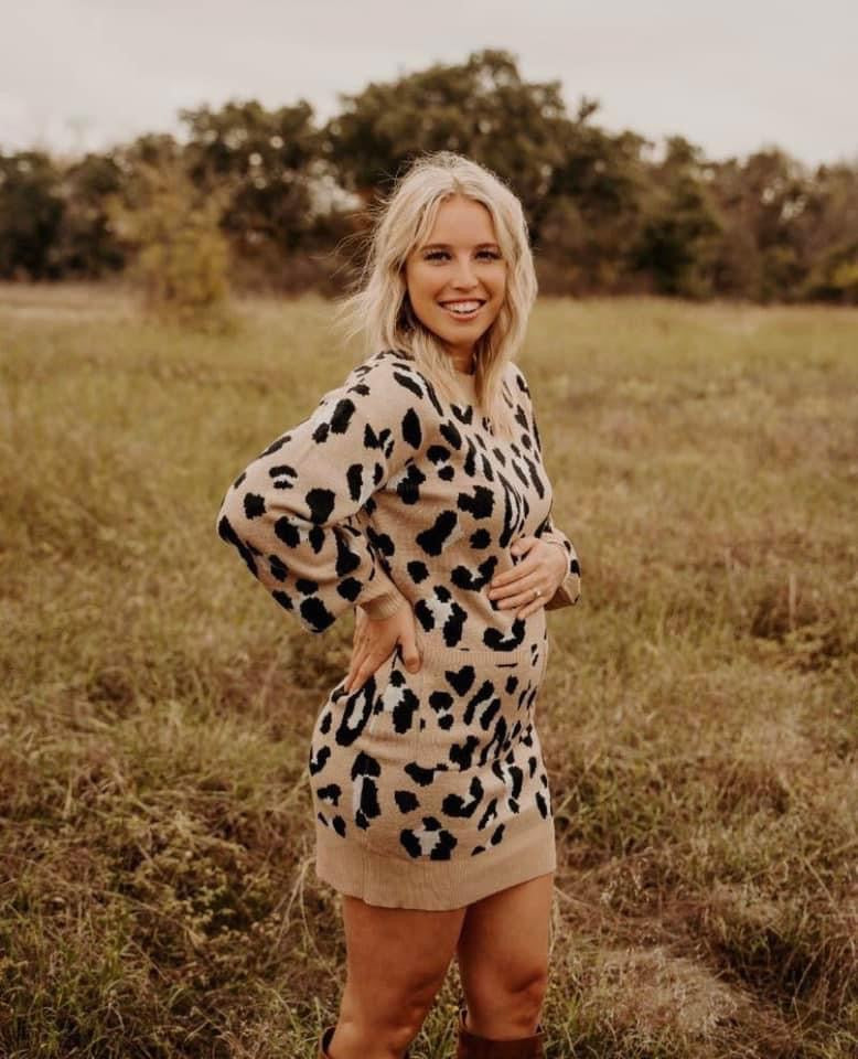 Bailey's Blossoms Cheetah Sweater Dress RGK RTS