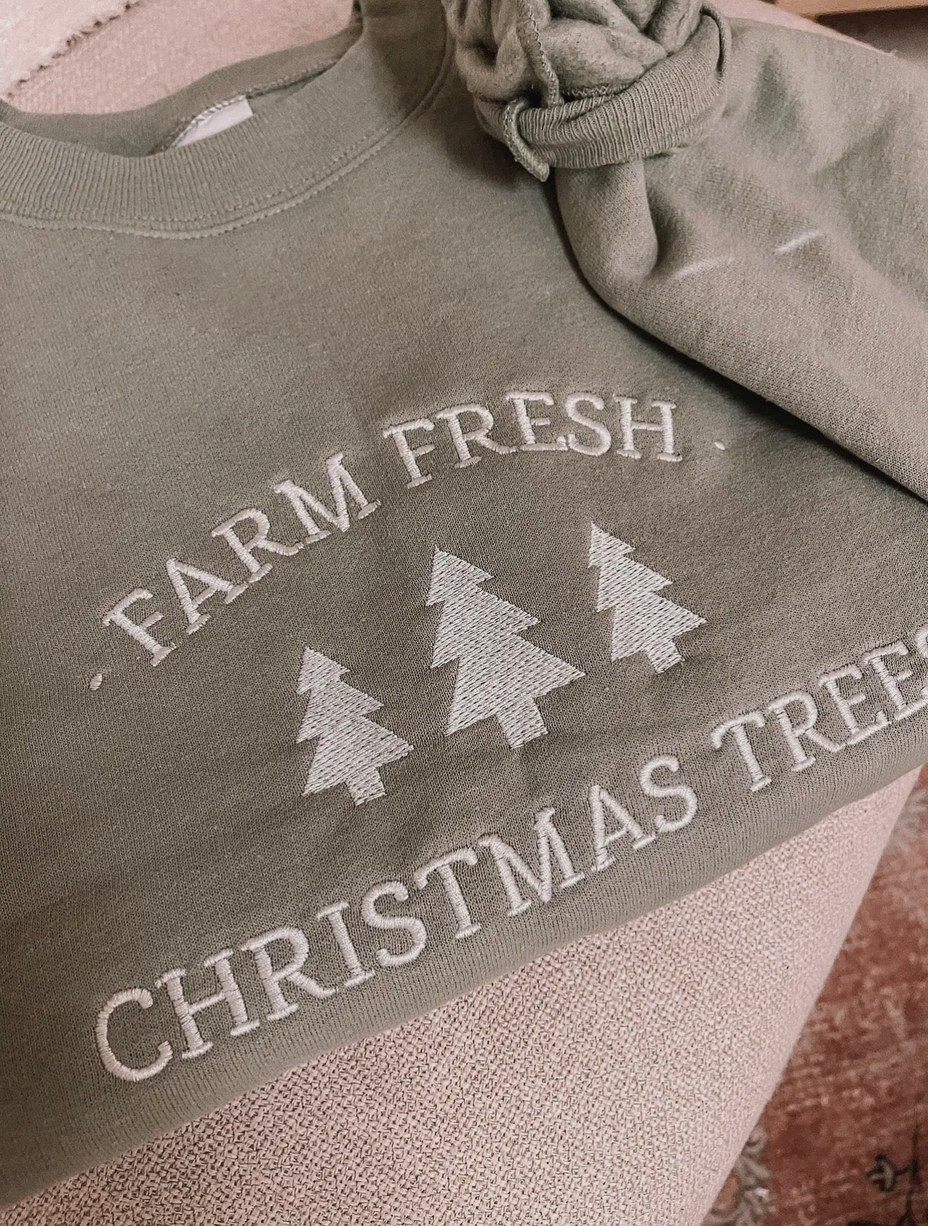 Farm Fresh Christmas Trees Embroidered Crew