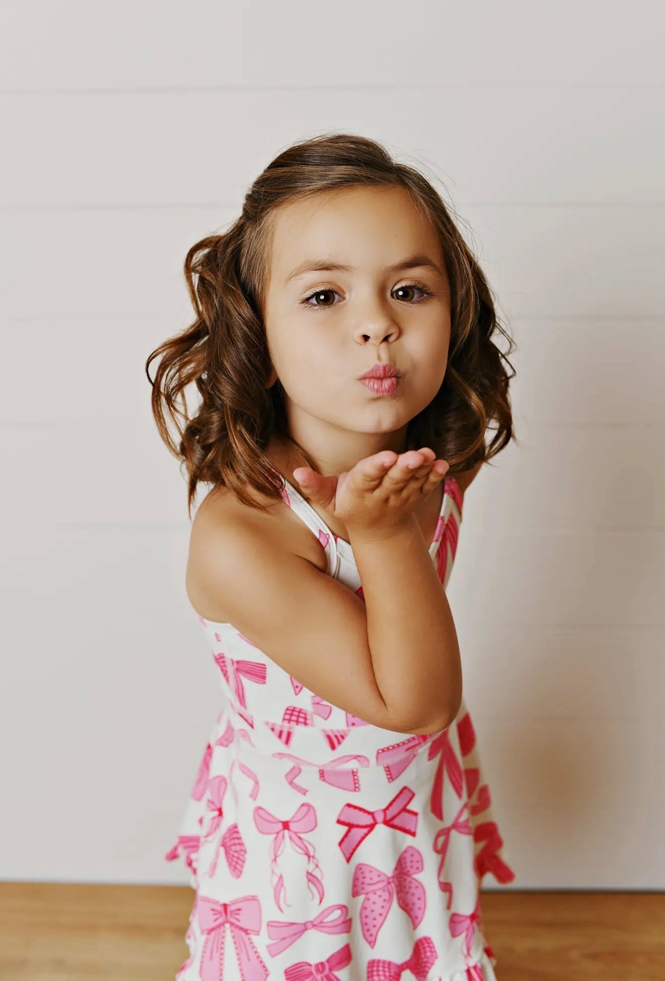 Oopsie Daisy White & Pink Bow Sport Ruffle Dress