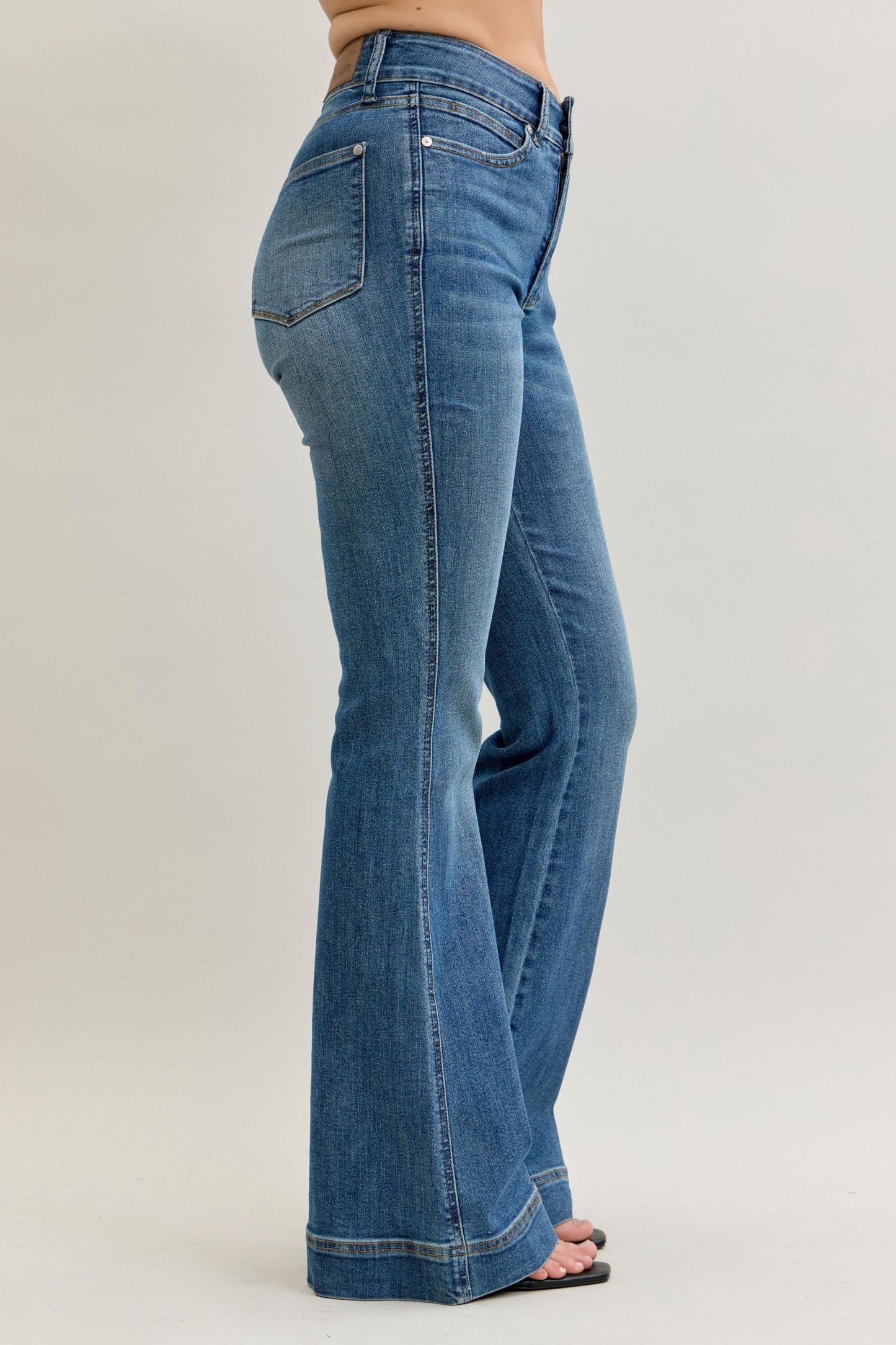 Judy Blue High Waist Tummy Control Double Button Flares