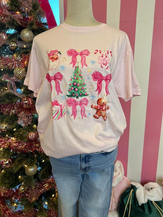 Pink Bow Christmas Tee RGK RTS