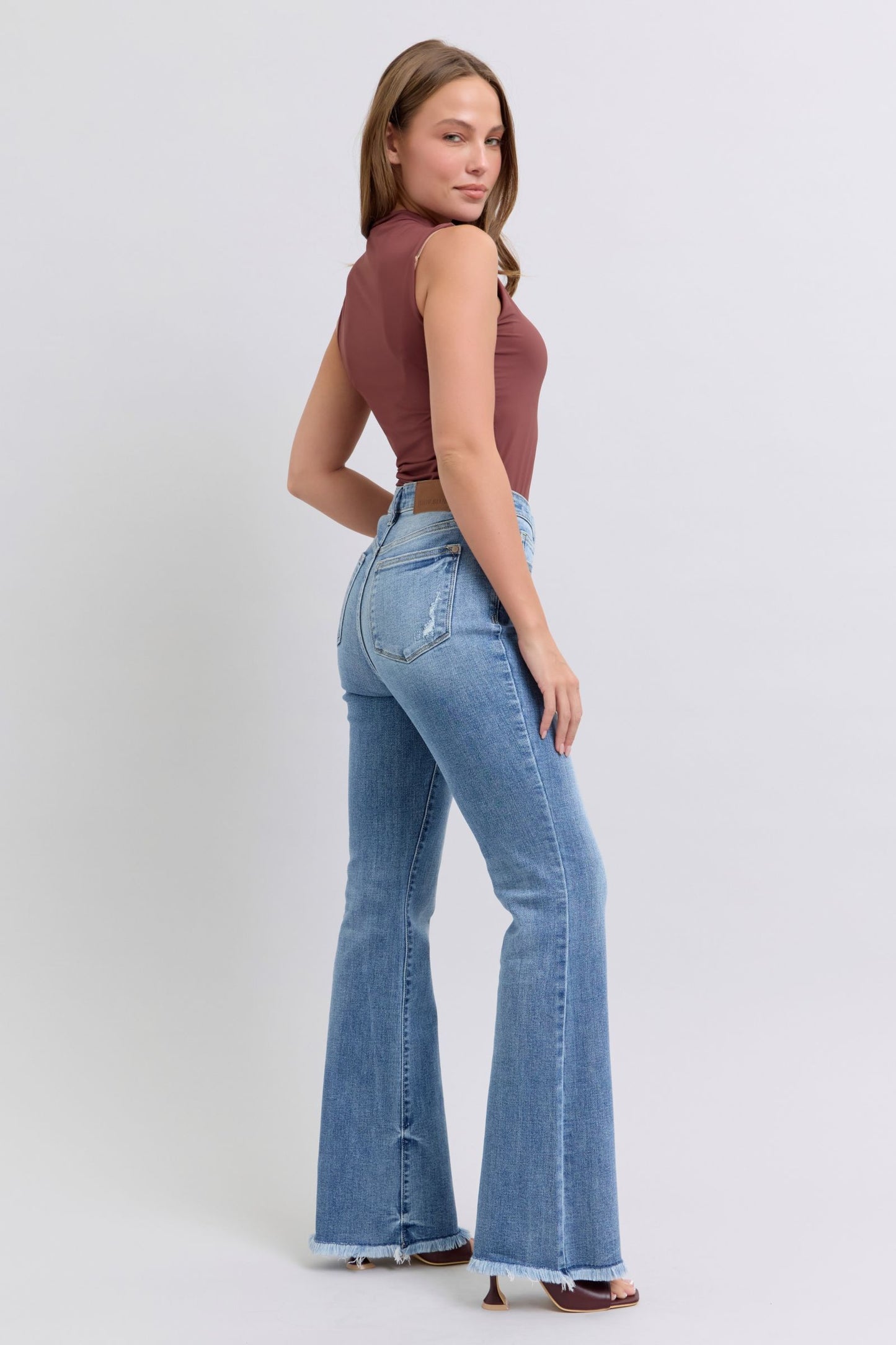 Judy Blue High Waist Bootcut w/Fray Hem