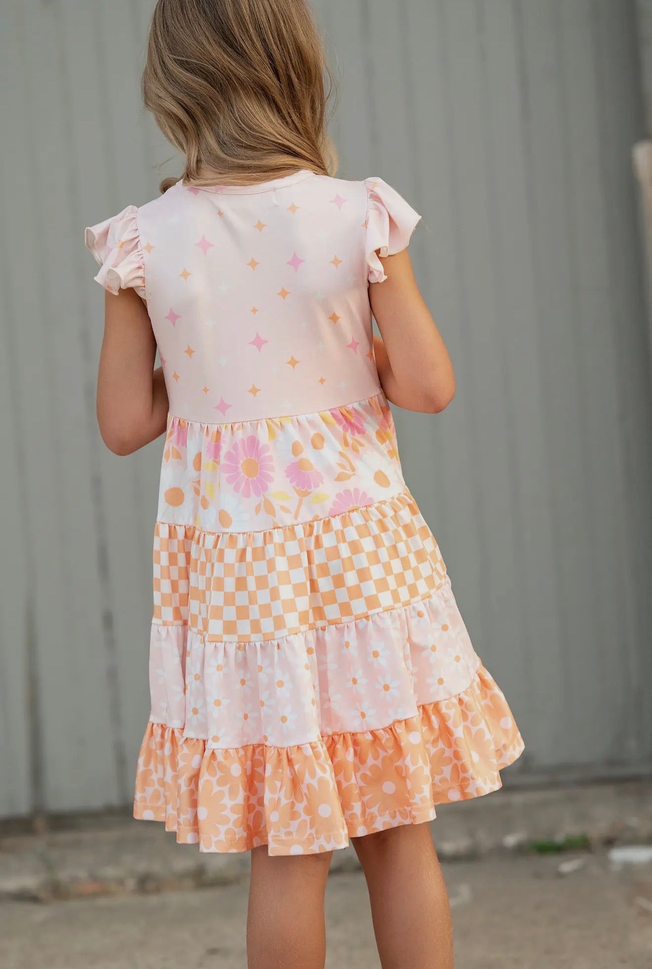 Oopsy Daisy Checkered Tiered Dress