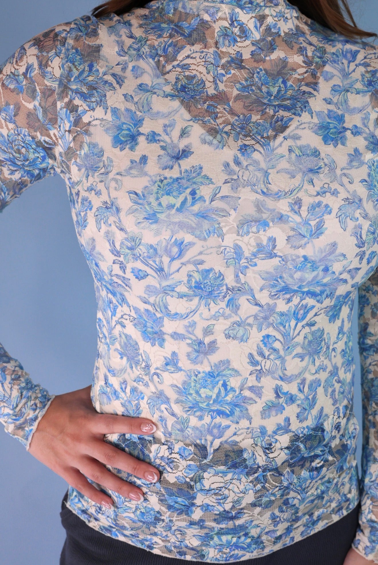 Kylie Lace Top - Blue Romance