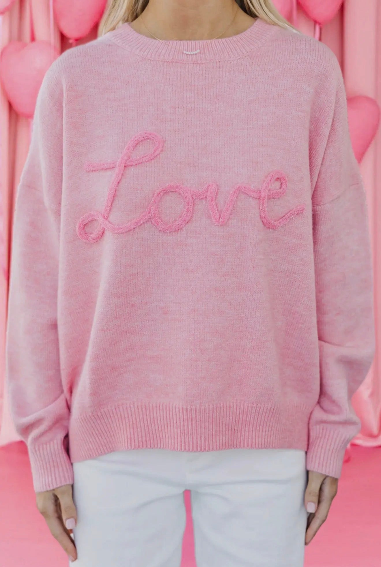 Love Script Graphic Sweater