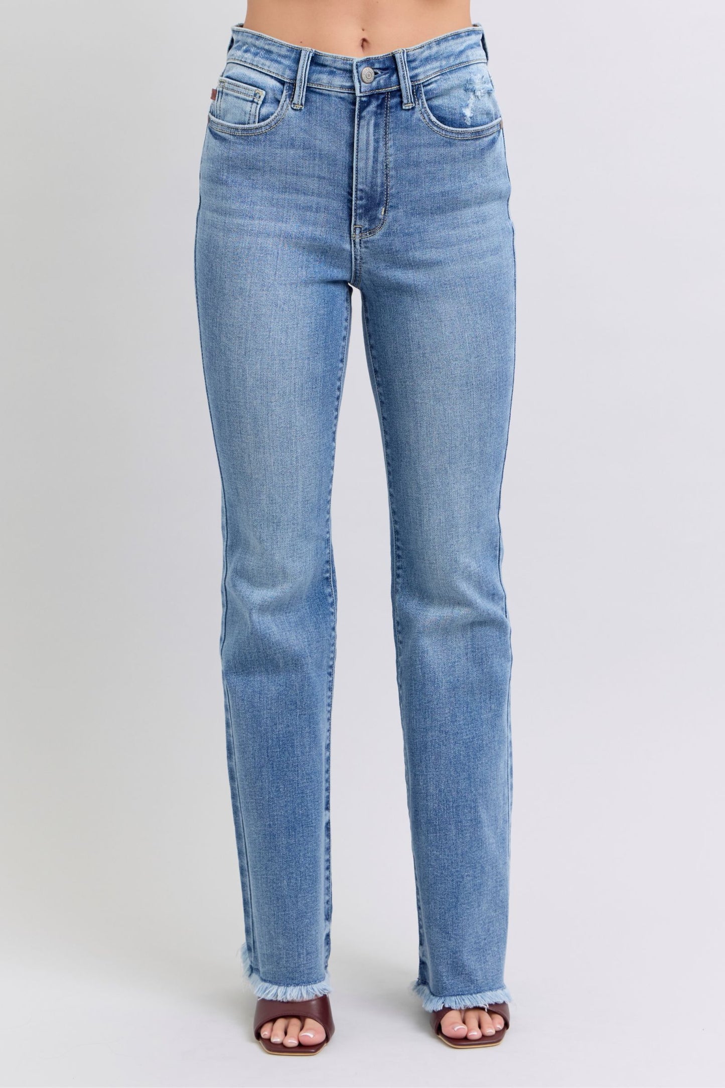Judy Blue High Waist Bootcut w/Fray Hem