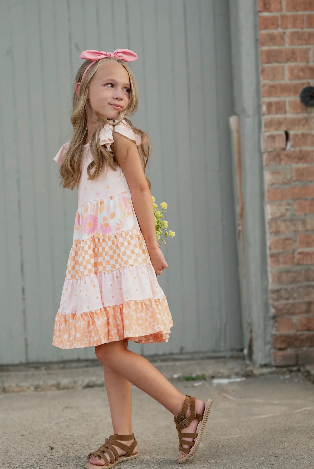 Oopsy Daisy Checkered Tiered Dress