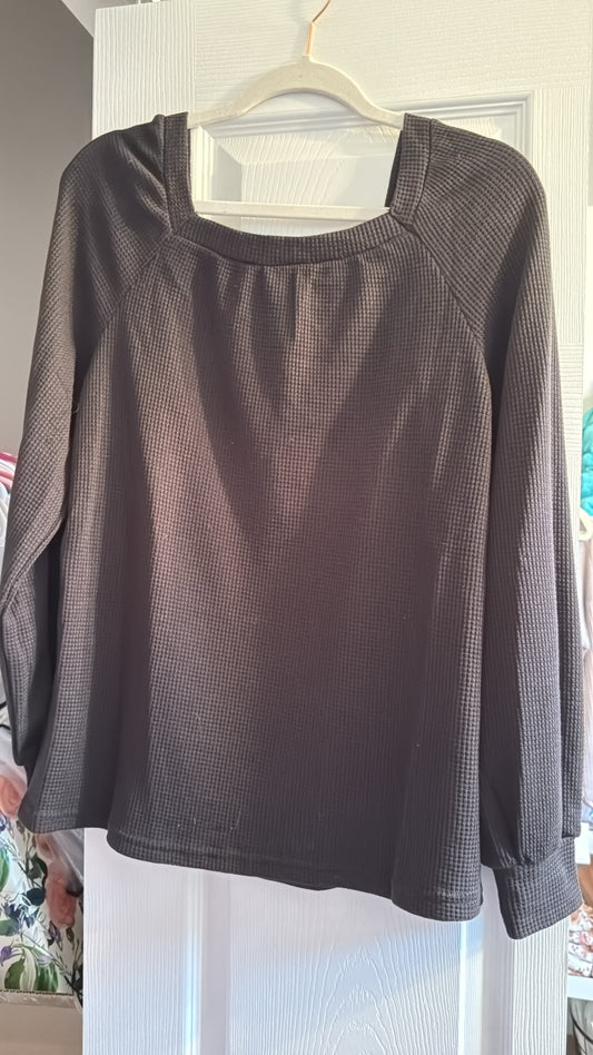 Square Neck Waffle Knit Tops - 3 Colors!