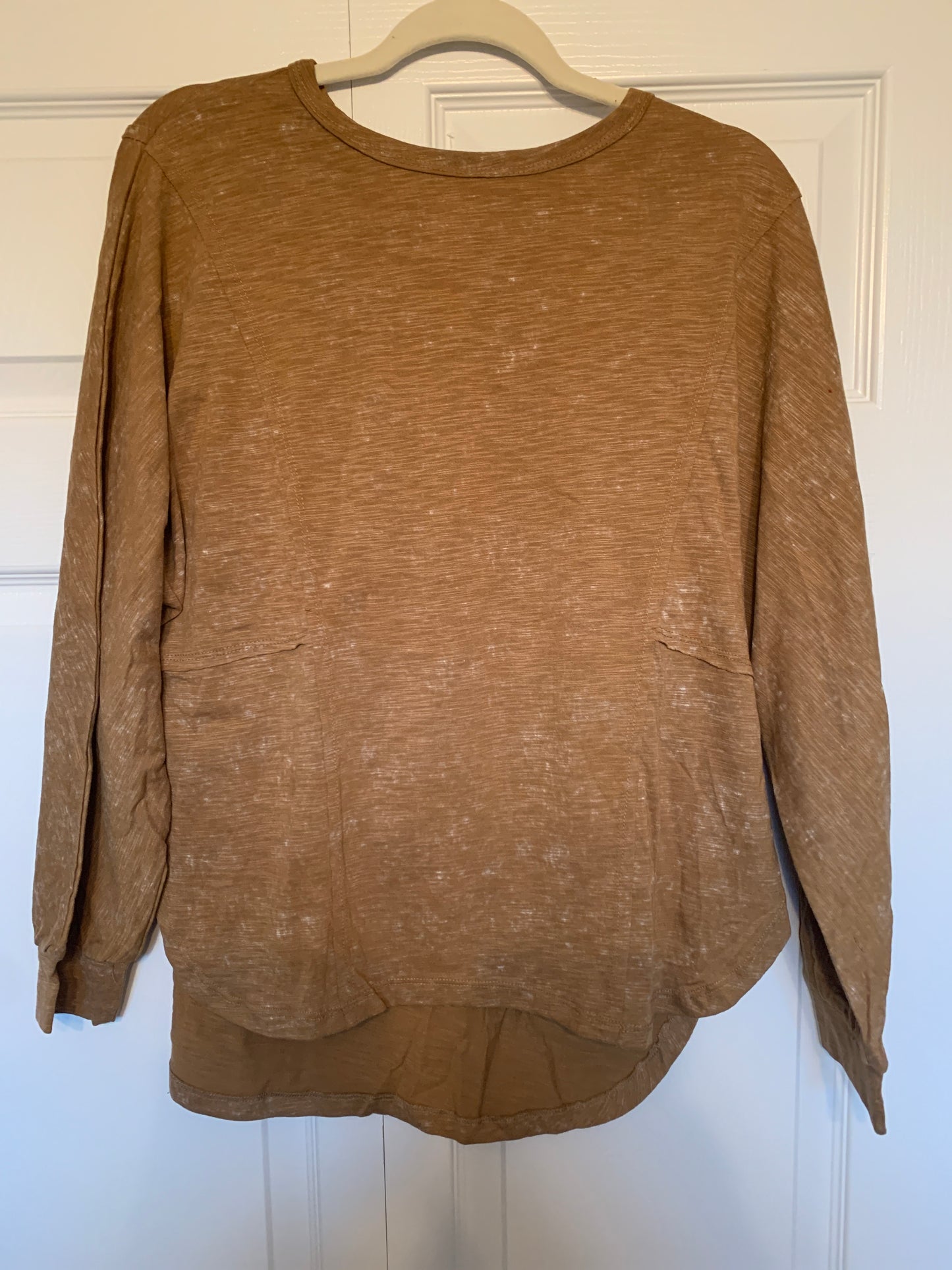 Brown Oversized Raw Hem Top RGK RTS