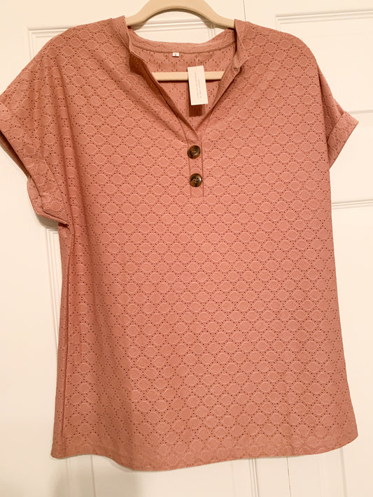 V-Neck Round Dot Loose Short-Sleeved Shirt RGK RTS