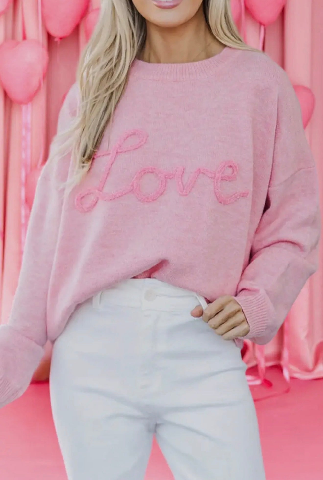 Love Script Graphic Sweater