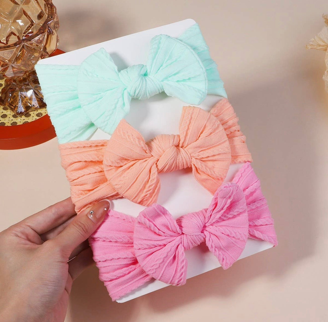 Baby Headband Set with Jacquard Bow