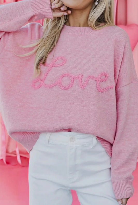 Love Script Graphic Sweater