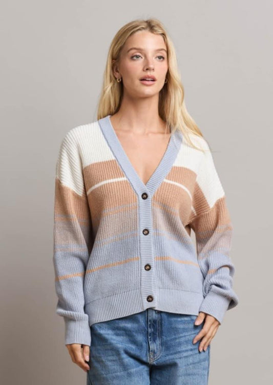 Ombre Blue Button Cardigan RGK RTS