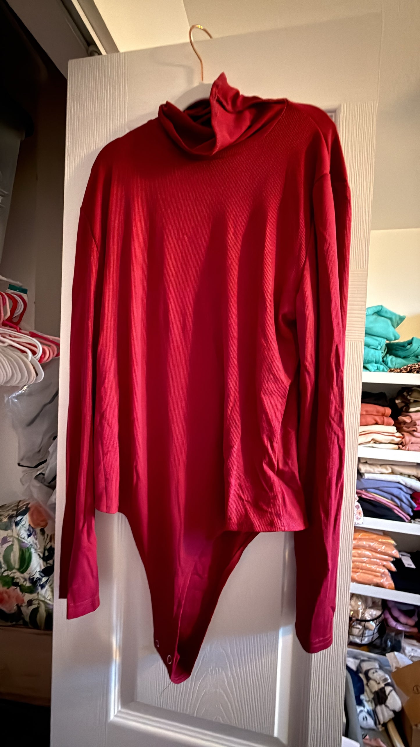 Burgundy Ribbed Bodysuit