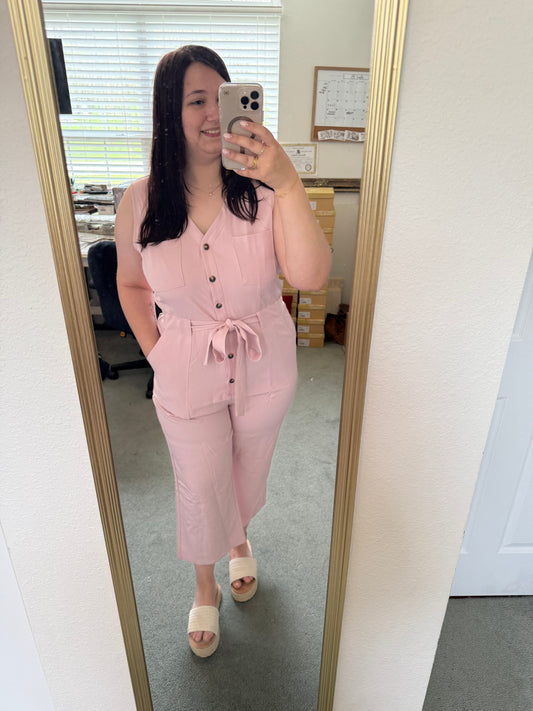 Pink Button-Up Jumpsuit RGK RTS