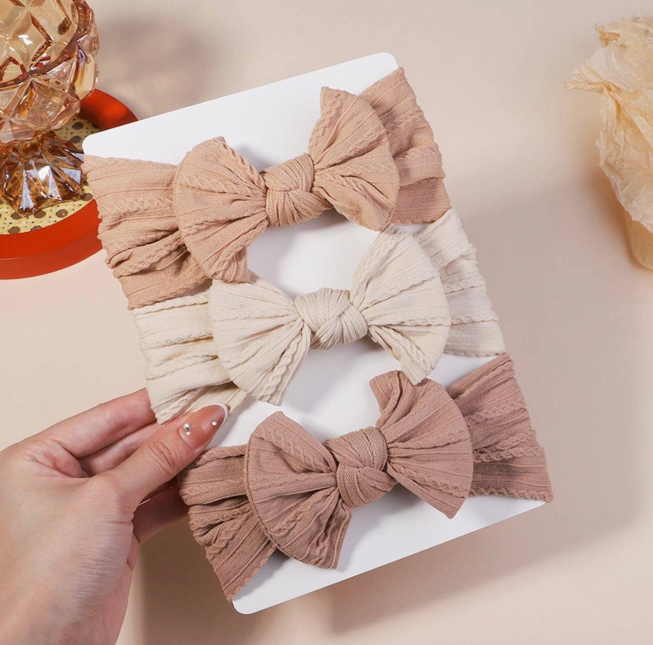 Baby Headband Set with Jacquard Bow