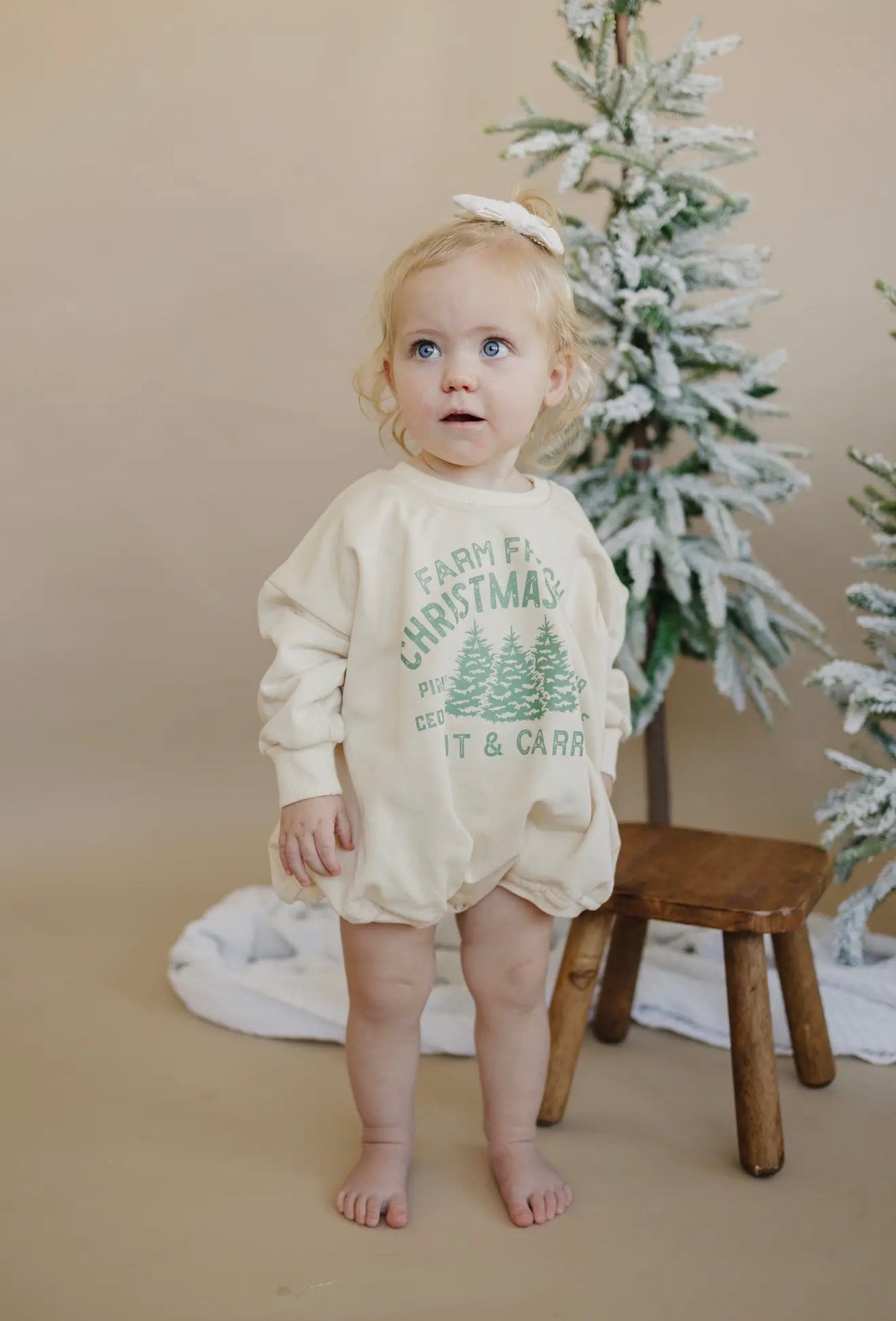 Farm Fresh Christmas Trees Sweatshirt Romper