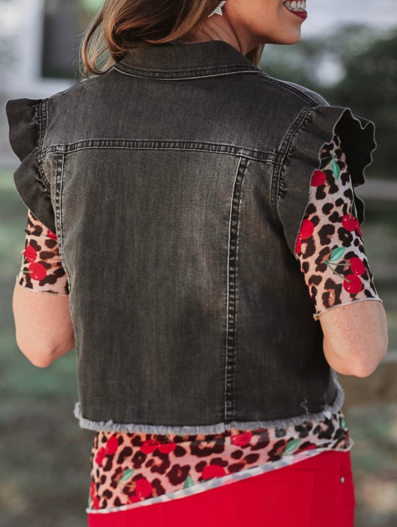 Jordan Ruffle Denim Vest