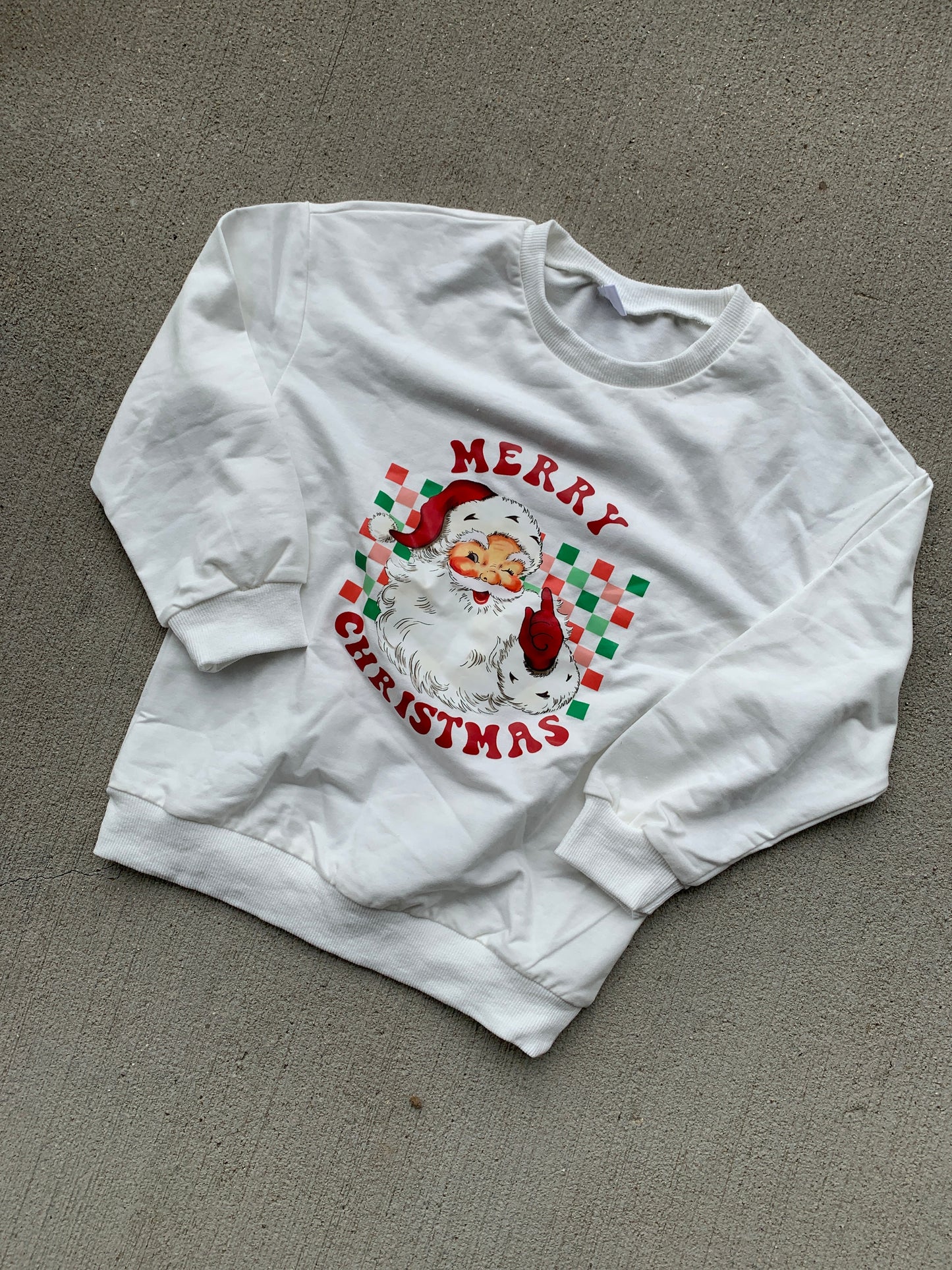 Merry Christmas Checkered Santa Crewneck RGK RTS