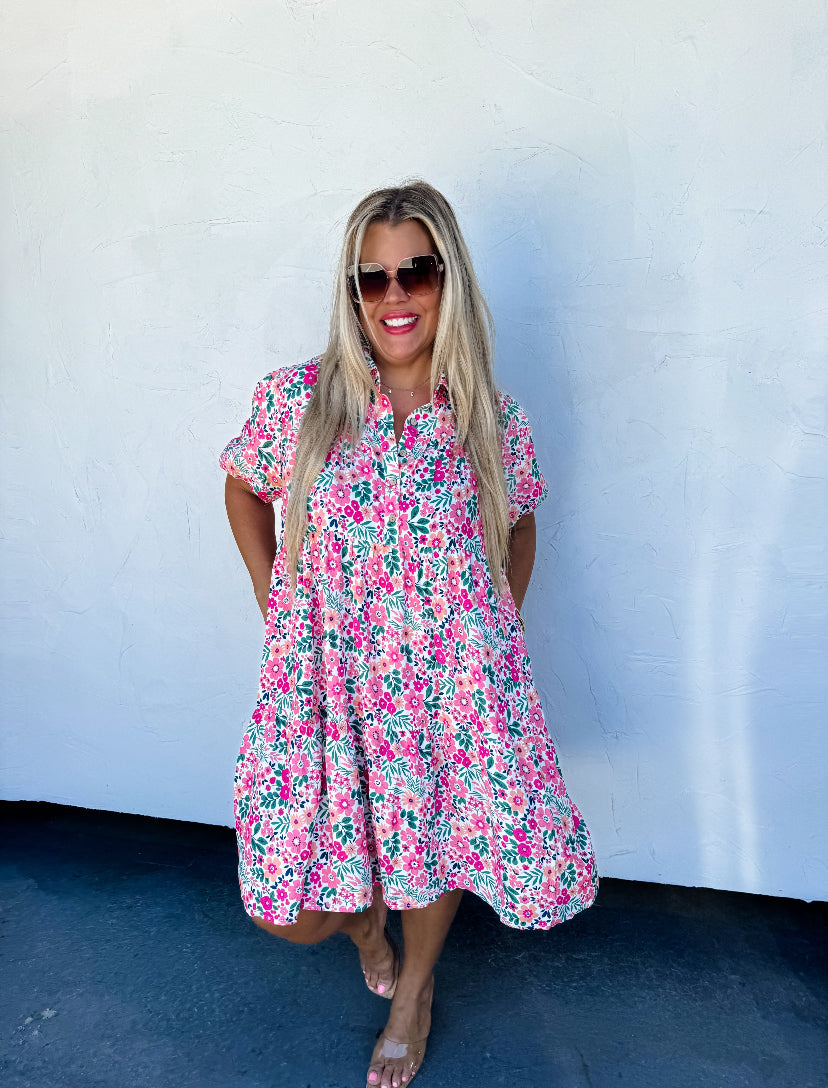 Summer Blooms Floral Dress RGK RTS