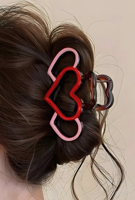 Heart Acrylic Hair Claw Clip