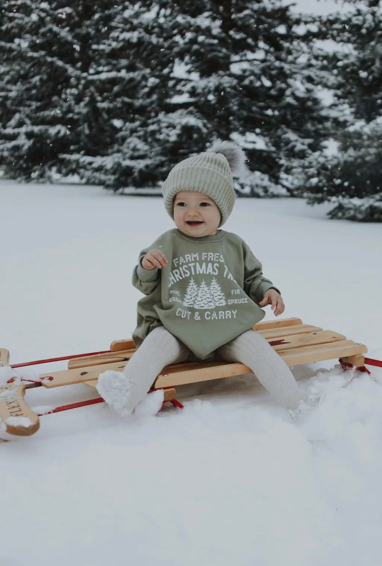 Farm Fresh Christmas Trees Sweatshirt Romper
