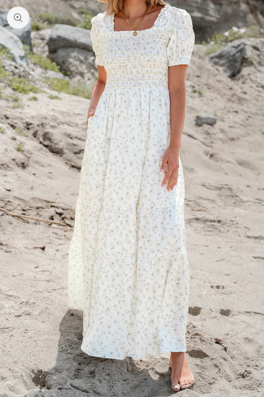 White Floral Maxi Dress RGK RTS