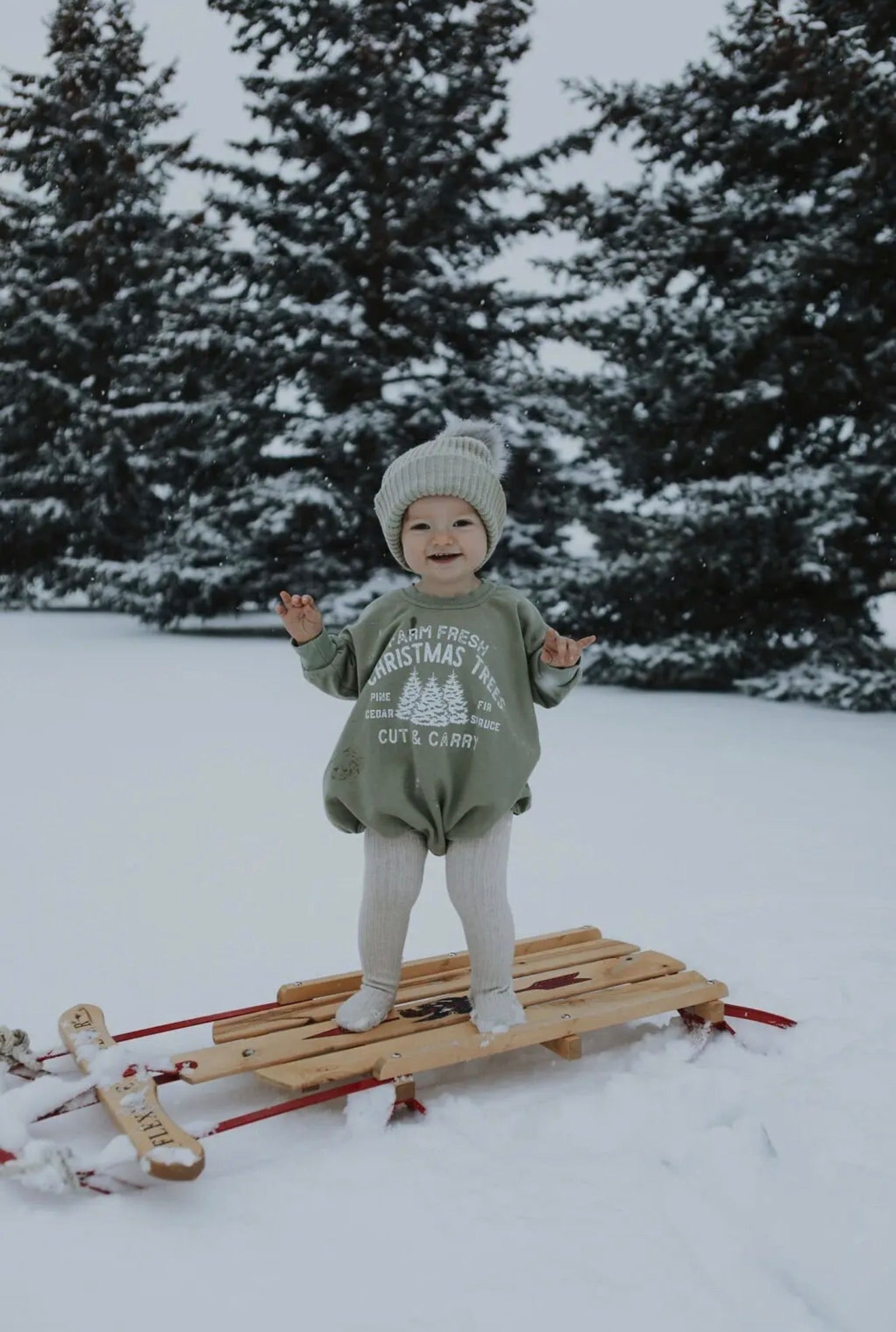 Farm Fresh Christmas Trees Sweatshirt Romper